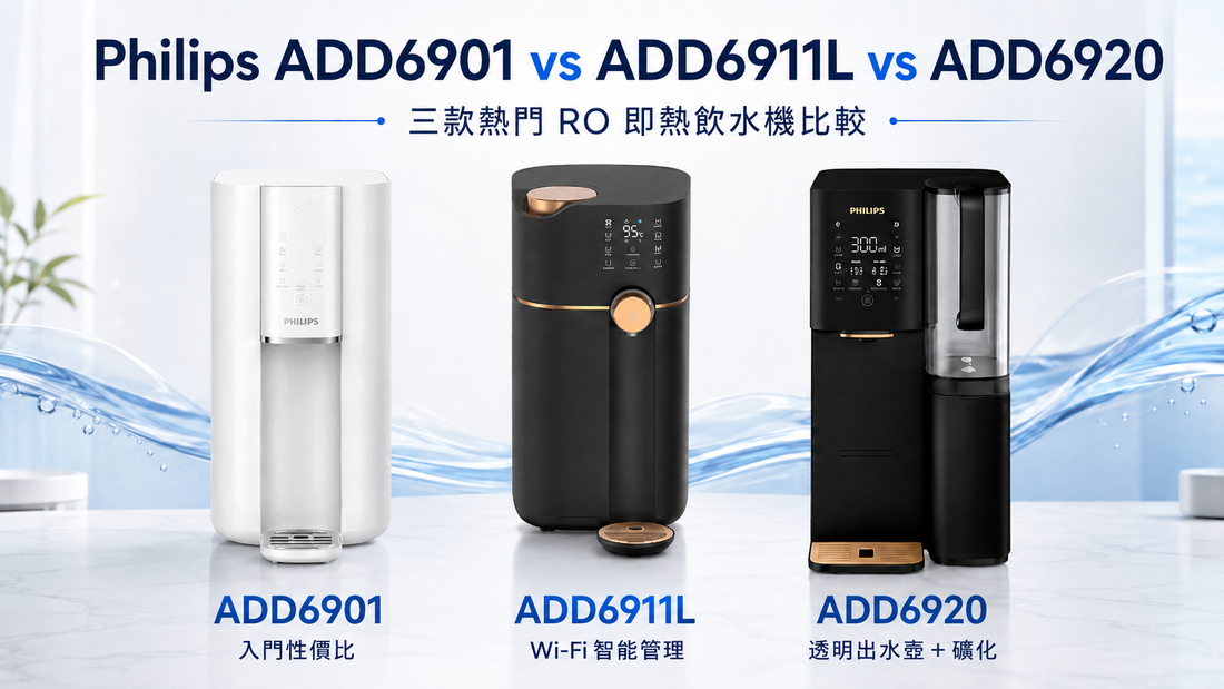 Philips ADD6901 vs ADD6911L vs ADD6920：三款熱門RO飲水機逐項比較