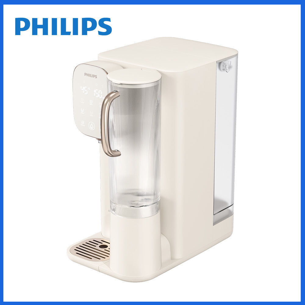 Philips 純淨飲水機，正面出水口與下方置杯格設計