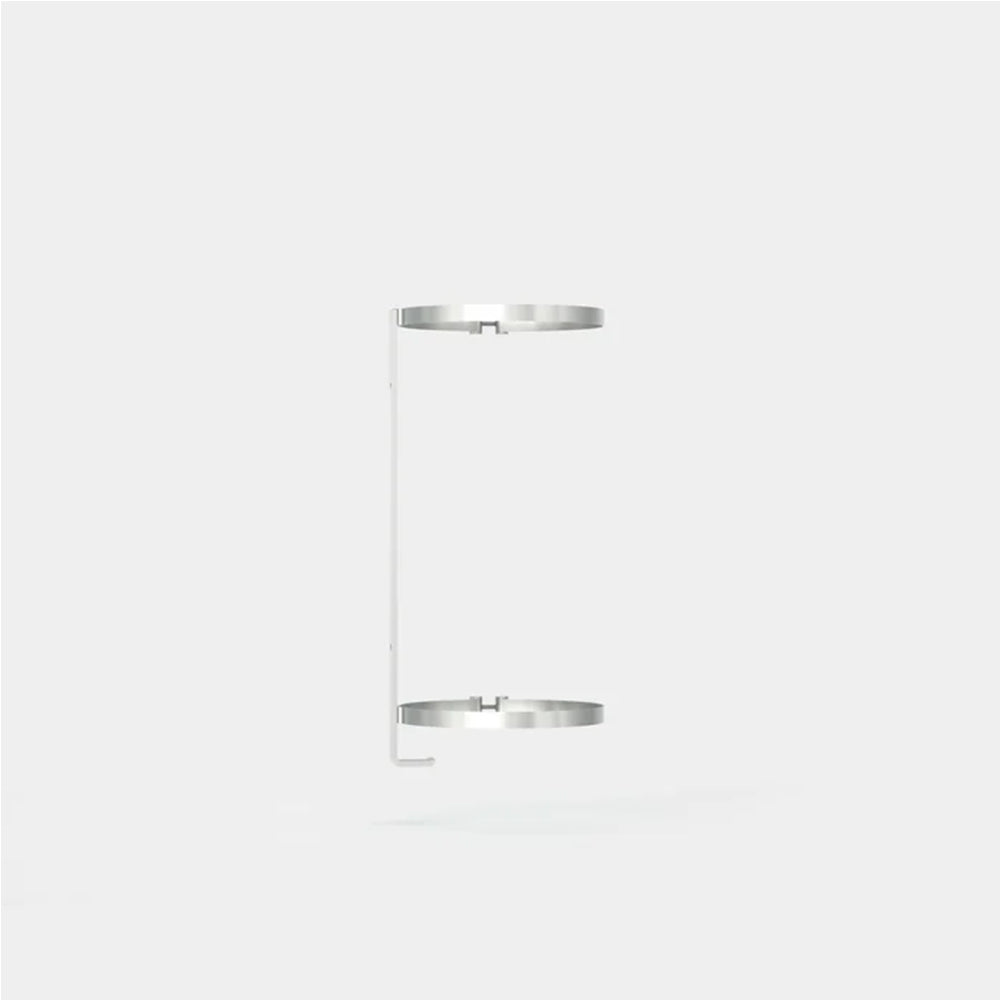 Quooker 掛牆支架：鋅盤下櫃內固定用，白色立柱搭配兩個金屬圓環