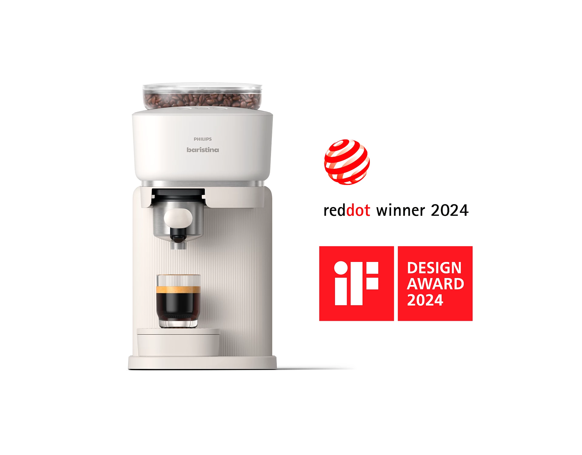 Philips baristina 意式咖啡機，red dot Design Award 2024 標章